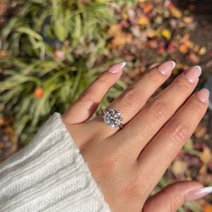 5ct big round Moissanite VVS1 D promises ring S925 5,6,7,8